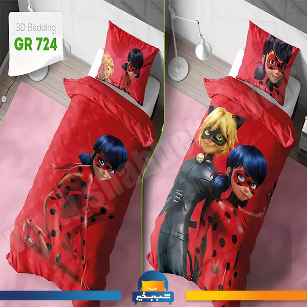 فروشگاه شب بخیر - double-sided-baby-bedding-set-with-aunt-ladybug's-design