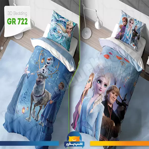 فروشگاه شب بخیر - double-sided-baby-bedding-set-with-elsa-and-anna-designs