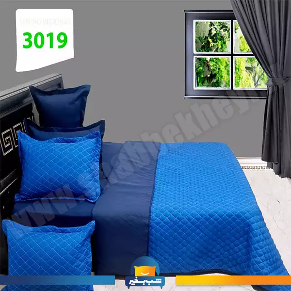 فروشگاه شب بخیر - four-season-blue-and-navy-quilt-set-code-3019
