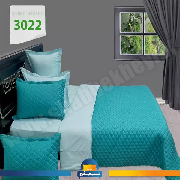 فروشگاه شب بخیر - four-season-turquoise-and-blue-green-quilt-set-code-3022