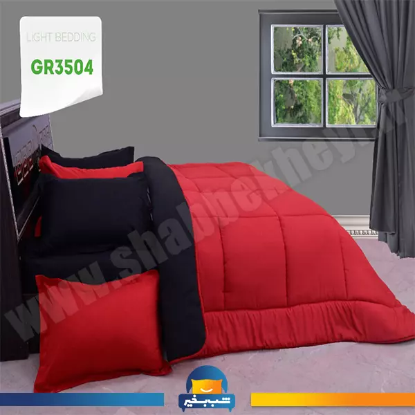 فروشگاه شب بخیر - ست-لحاف-قرمز-و-مشکی-کد-3504
